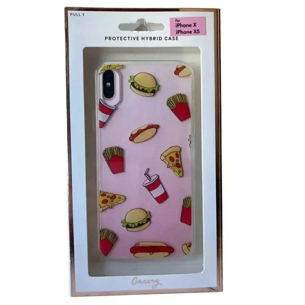 Casery Protective iPhone X iPhone XS Fast Food Hybrid Case for Clear Pattern